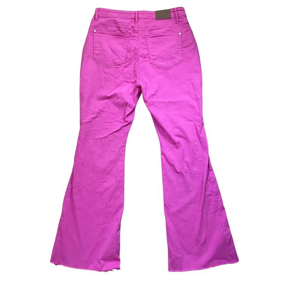 JUDY BLUE HOT PINK FRAYED FLARE JEAN Women’s size 14 - Picture 4 of 8